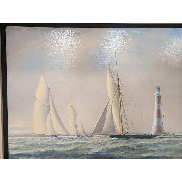 Original signed painting of Smeaton's Tower beautifully framed by Tim Thompson Marine Art As a respected and world-...