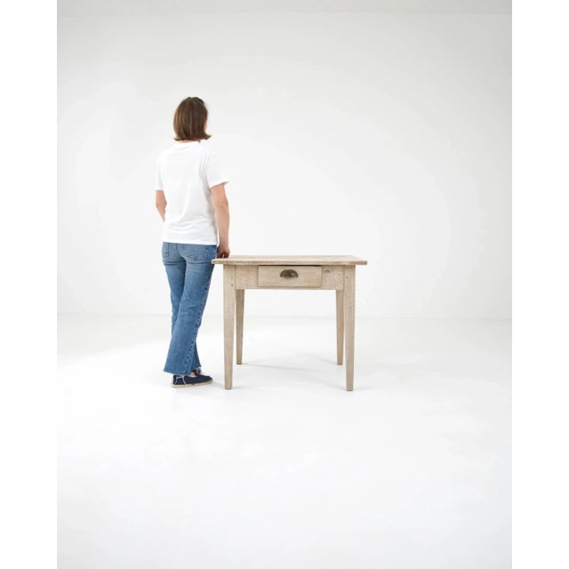 Wood 19th Century French Bleached Oak Side Table For Sale - Image 7 of 12