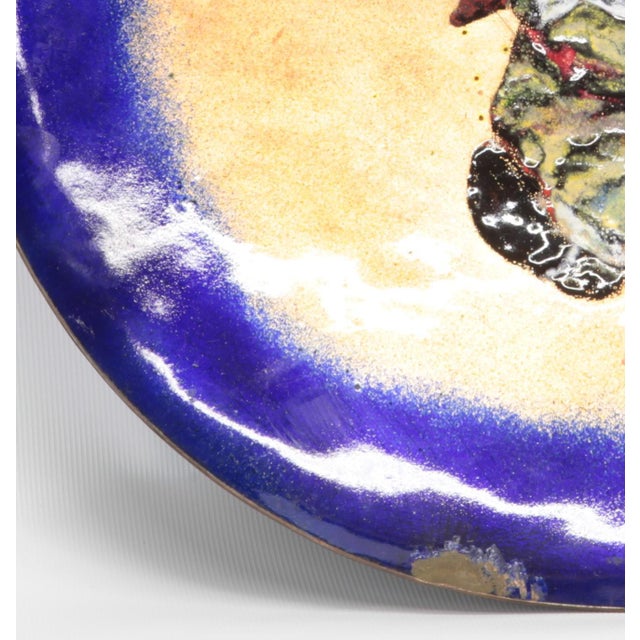 Vintage Italian Cloisonné Dish with Clown, 1970 For Sale - Image 4 of 7