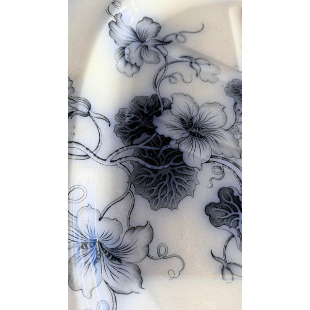 Mid 19th Century Antique Staffordshire Aesthetic Period Flow Mulberry "Aliwal" Pattern Tree in the Well Meat Platter, Circa 1870 For Sale - Image 5 of 12