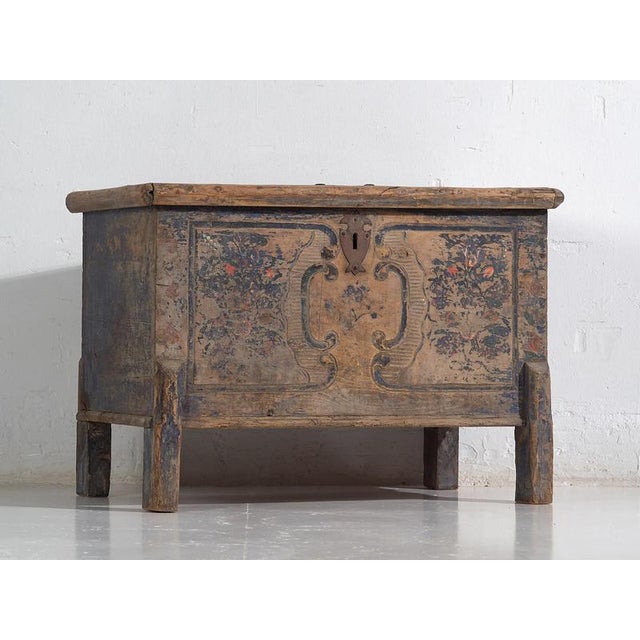 Antique hand painted wedding chest (Year 1846) Dimensions: Width: 84 cm Depth: 51 cm Height: 60 cm Style: Folk art...