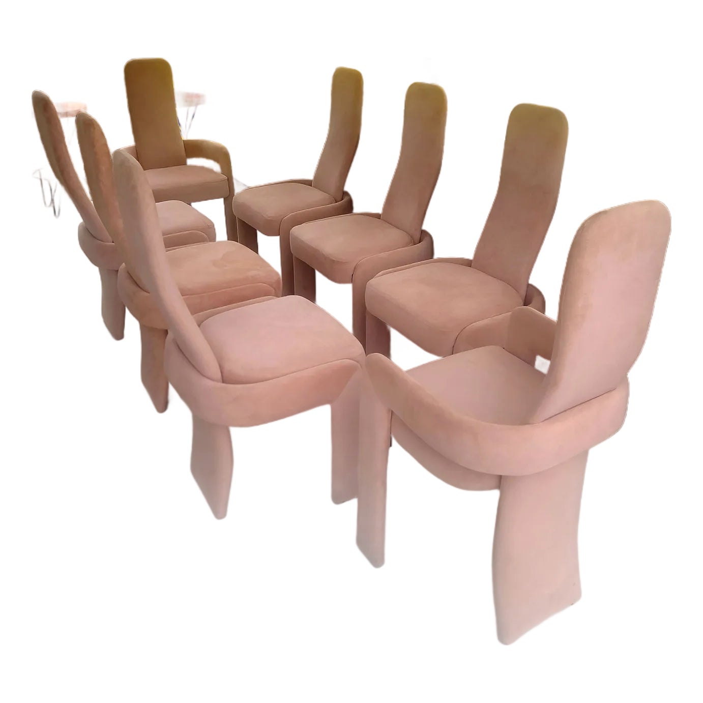 Trend Line Post Modern Dining Chairs in Dusty Rose | Chairish