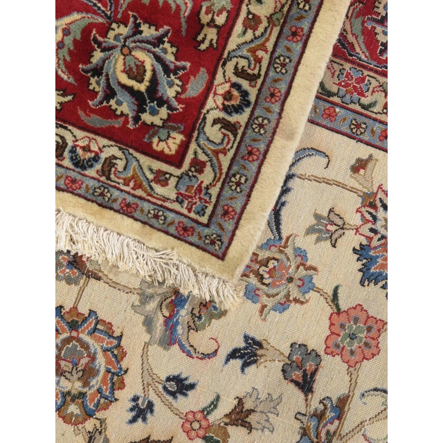 Vintage Hand-Knotted Persian Mashad Rug 6'8" X 8'1" For Sale - Image 4 of 4