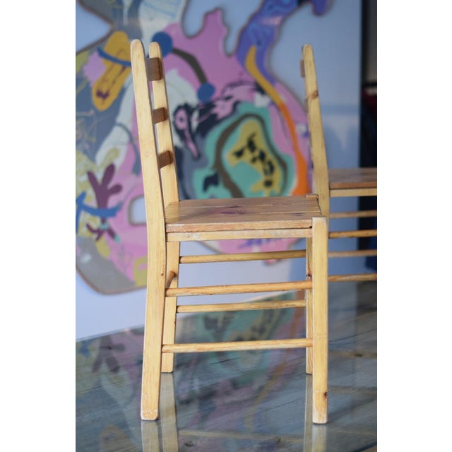 Wood Mountain Chairs in Fir in the style of Perriand, France, 1960s, Set of 6 For Sale - Image 7 of 18