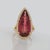 12.9Ct Rubellite Tourmaline Ring With Earth Mined Diamonds Halo: Solid 14k Gold, Size 6.75 For Sale - Image 4 of 8