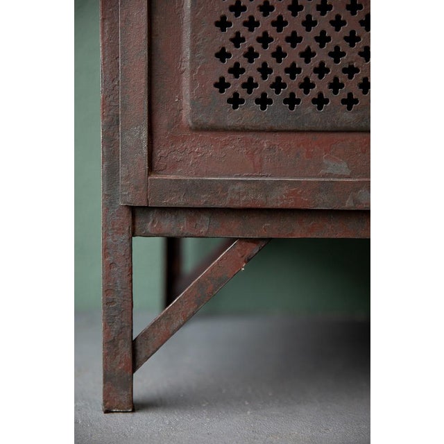 Vintage Four-Door Metal Locker with Fleur-De-Lis Pattern, 1890s For Sale - Image 11 of 13