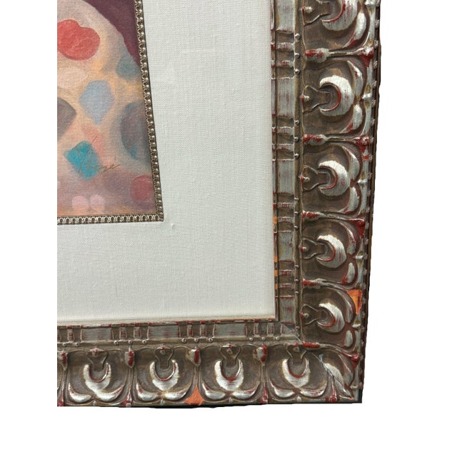 1980s Dreamers Melody by Arbe Berberyan, Painting on Paper, Signed Original, Framed For Sale - Image 4 of 8