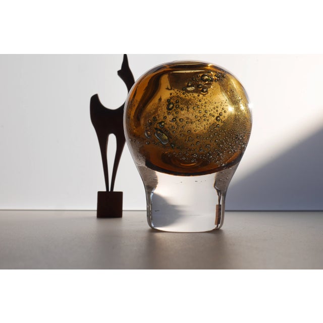 Mid-Century Scandinavian Modern Finnish Art Glass Vase by Heikki Orvola, 1974 For Sale - Image 4 of 11