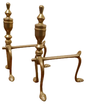 Victorian Brass Fire Dogs, Set of 2