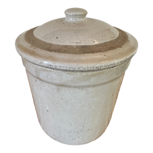Antique Lidded Stoneware Crock, Circa 1910