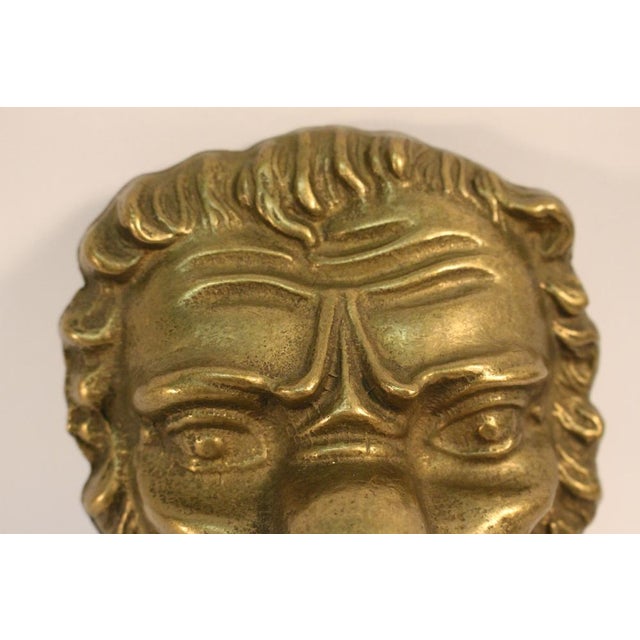 Vintage Door Knocker Lion Head in Brass, 1950s For Sale - Image 14 of 18