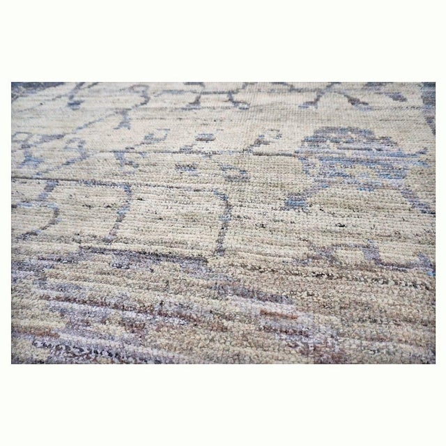 Tan 21st Century Turkish Oushak Wool 8x12 Tan & Charcoal Handmade Area Rug #1144071 For Sale - Image 8 of 10