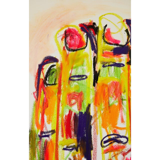 Orange "Hands Pressing" - Large Figurative Oil Painting by Simon Findlay For Sale - Image 8 of 11