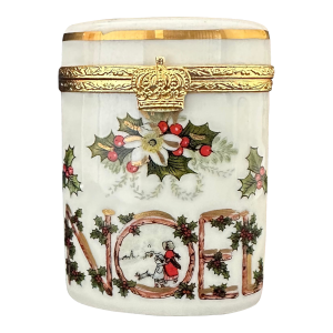 Vintage Limoges Christmas Trinket Box