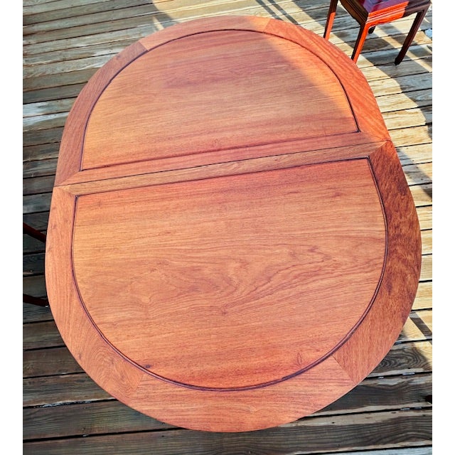 Vintage Chinese Traditional Hand Carved Dragon Design Solid Rosewood Dining Set Table and 4 Chairs For Sale In Boston - Image 6 of 18