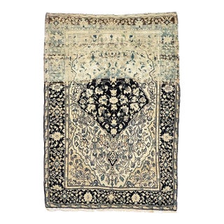 MUTED Antique Ferahan Sarouk Ivory Rug 3.3 x 4.8 For Sale