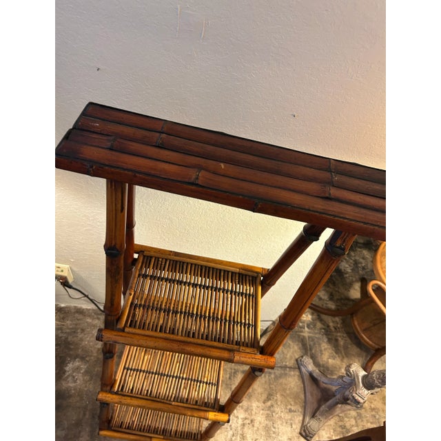 Boho Chic Vintage Bamboo and Rattan Etagere or Shelves. For Sale - Image 3 of 5