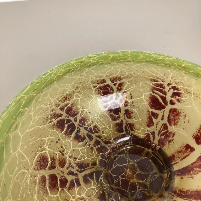 Light Yellow Vintage German Glass Bowl by Karl Wiedmann for WMF For Sale - Image 8 of 14