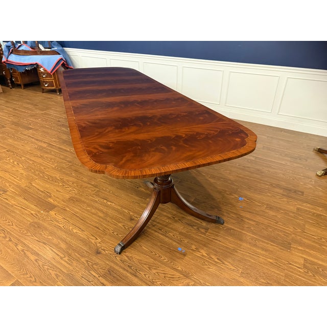 Classic Scallop Cornered Mahogany Dining Table by Leighton Hall - Showroom Sample For Sale - Image 14 of 14