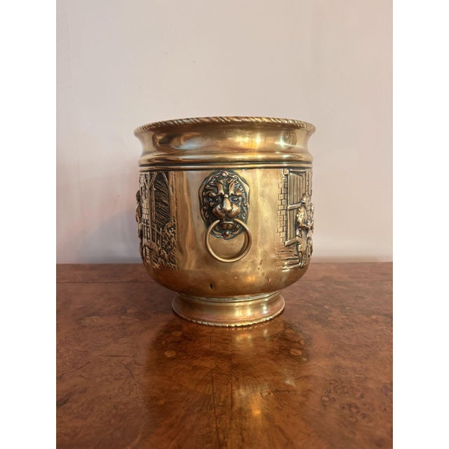 Antique Edwardian Brass Coal Bucket, 1900 For Sale - Image 4 of 7