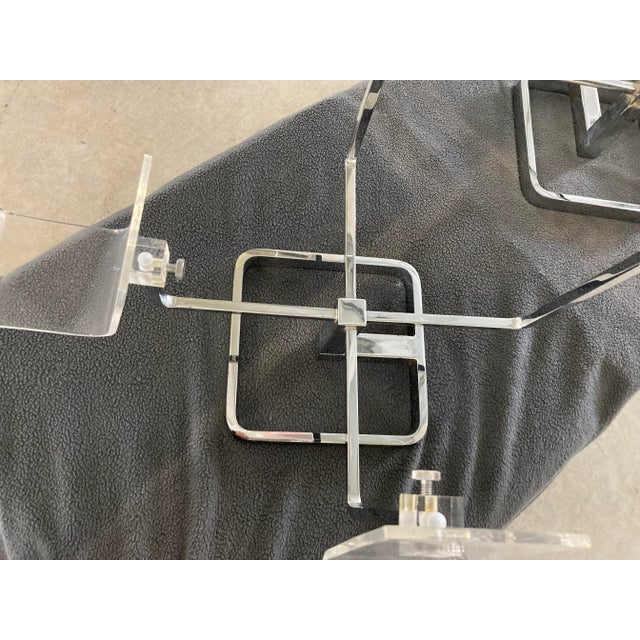 1960s Mid-Century Lucite and Chrome Hat Display Stands- a Pair For Sale - Image 5 of 13