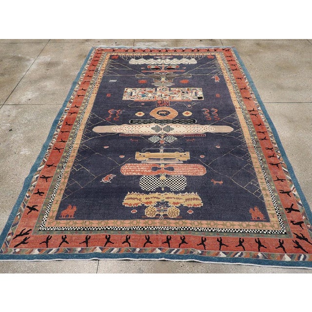 Mid 20th Century Galerie Shabab Collection Mid-20th Century Turkish Anatolian Accent Carpet For Sale - Image 5 of 10