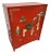 Vintage Chinese Red Chinoiserie Cabinet For Sale
