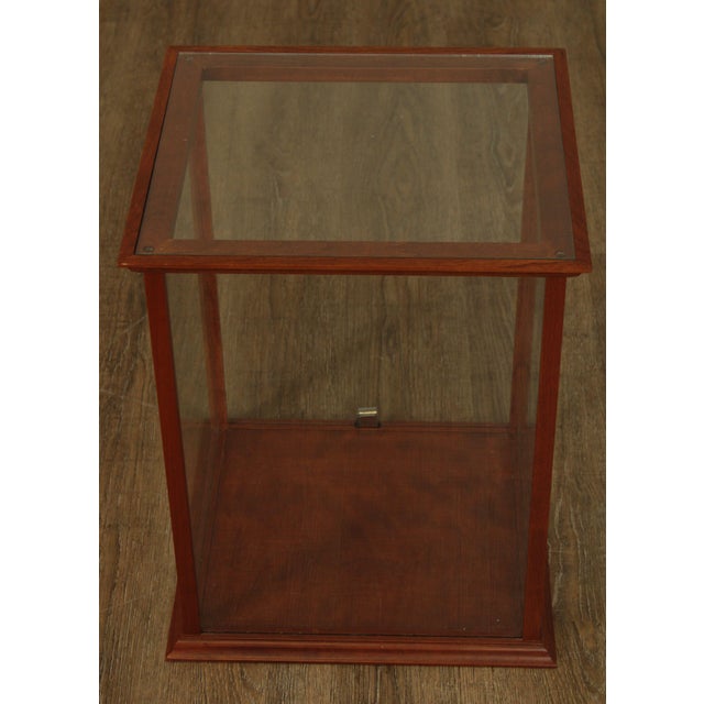 Custom Quality Cherry and Glass Table Top Display Chairish