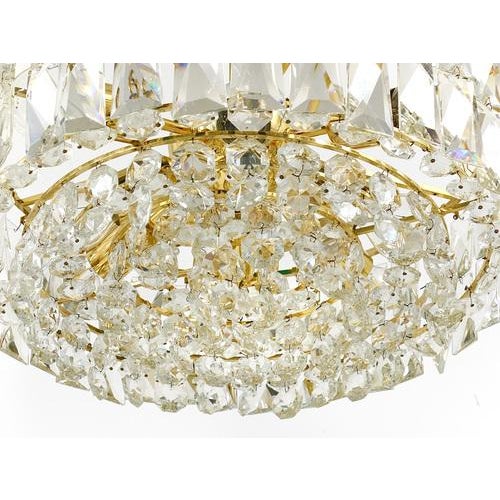 Large Gilt Brass and Crystal Glass Chandelier from Bakalowits & Söhne, 1970s For Sale - Image 11 of 18