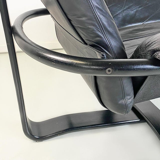 Norwegian Modern Wood and Leather Armchairs attributed to Ingmar Relling for Westnofa, 1970s, Set of 3 For Sale - Image 12 of 18