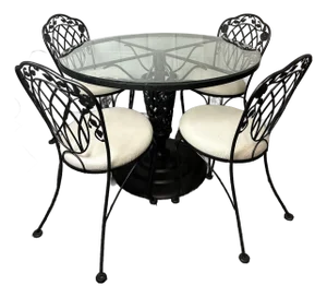 Vintage Woodard Lions Shaw Wildflower Patio Set