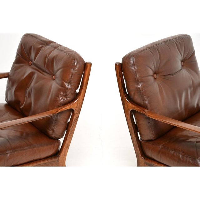 Vintage Scandinavian Leather Armchairs from Frederik Kayser, 1960s, Set of 2 For Sale - Image 9 of 14
