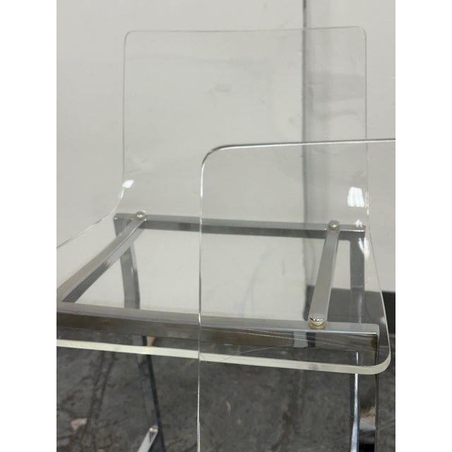 Cb2 Vapor Acrylic Barstools, Set of Three For Sale In San Francisco - Image 6 of 12