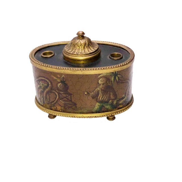 Antique French Chinoiserie Inkwell For Sale - Image 10 of 10