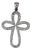 0.26ctw Vs2 Diamond Open Work Cross Pendant 14k White Gold For Sale
