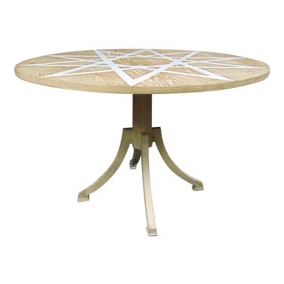 Gustavian Style White Oak Inlaid Dining Table For Sale