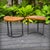 Brown Vintage Side Tables in Wrought Iron and Oak, France, 1930s, Set of 2 For Sale - Image 8 of 18