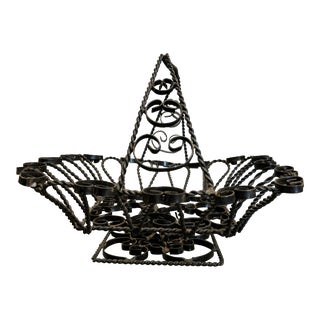 French Wrought Iron Bread Basket For Sale