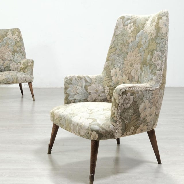 Mid-Century Modern Set of Mid-Century Flowered Armchairs, Italy, 1960s For Sale - Image 3 of 18