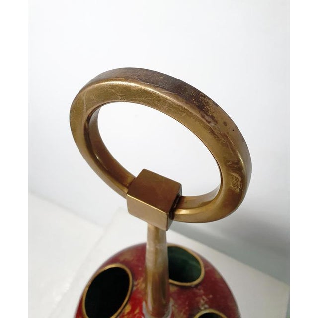 1950s Mid-Century Modern Umbrella Stand in Brass and Aluminum, Italy, 1950s For Sale - Image 5 of 9