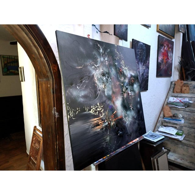 Contemporary Ovidiu Kloska, Gathering the Nectar of the Night, Acrylic on Canvas For Sale - Image 3 of 13