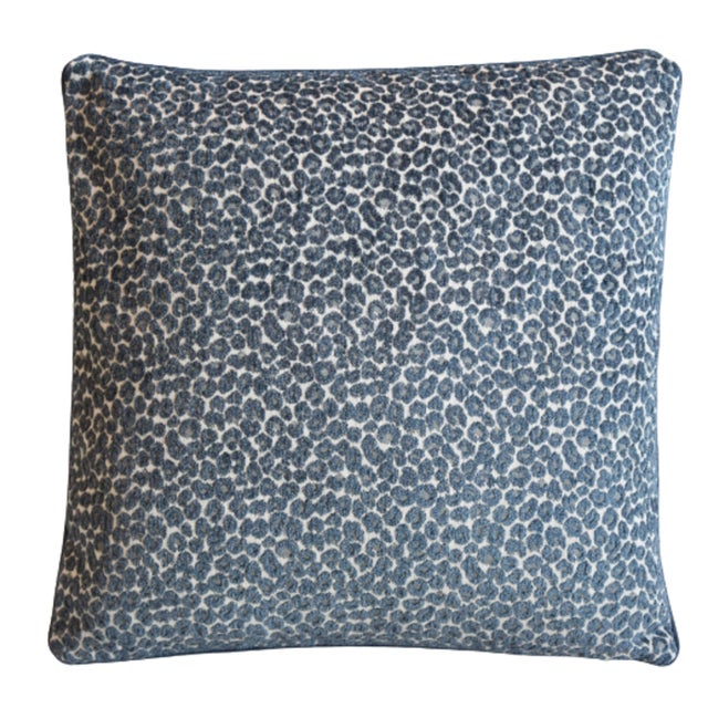 Custom-tailored designer pillow in Kravet Fabrics "Cheetah" velvety-chenille fabric depicting an animal cheetah jaguar cat...