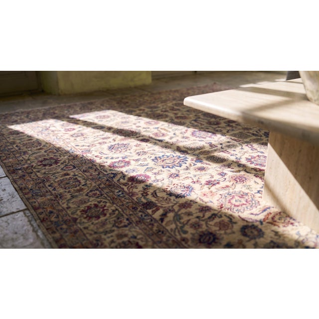 Early 20th Century Persian Silk Kashan Carpet For Sale In New York - Image 6 of 7