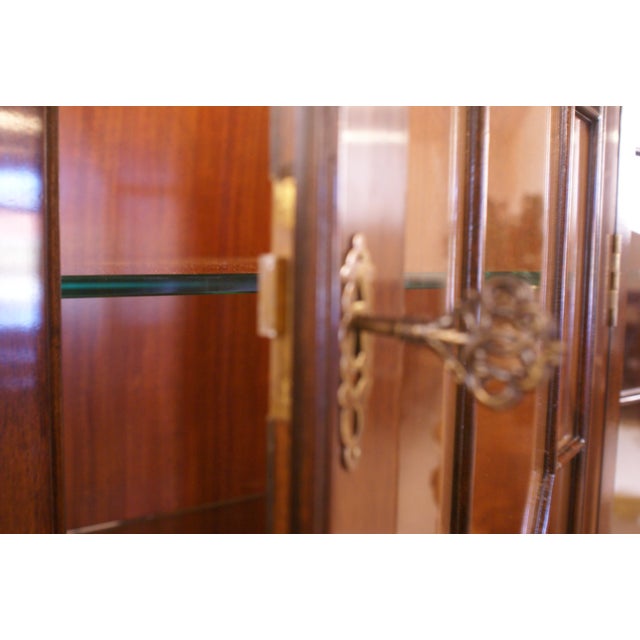 Four Door Traditional Georgian Mahogany Breakfront China Cabinet/Bookcase by Leighton Hall For Sale - Image 9 of 9