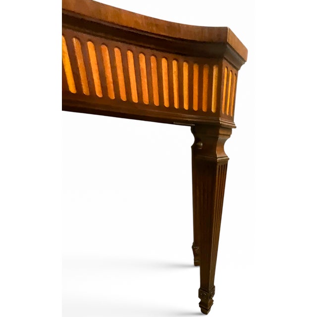 Henkel-Harris Virginia Galleries Federal Inlaid Flame Mahogany Hepplewhite Console Sofa Table For Sale - Image 15 of 18