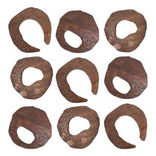 Abstract Wooden Trunk Art Set of 9 For Sale