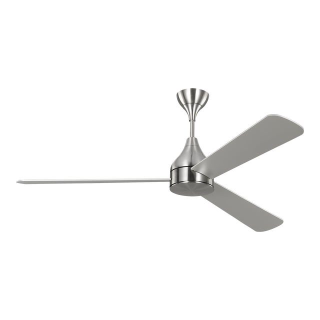 Barbara Barry by Visual Comfort Fan Streaming 60" LED Ceiling Fan in Brushed Steel For Sale