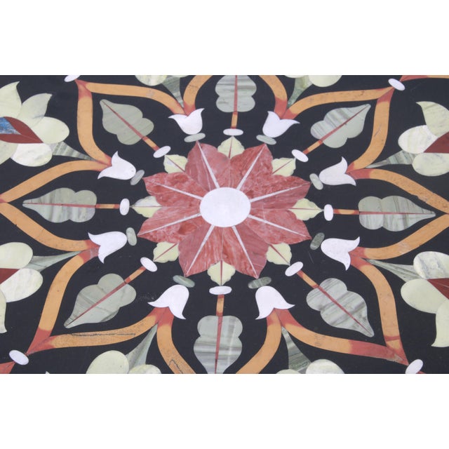 Late 19th Century Antique Large Octagonal Italian Pietra Dura Floral Mosaic Inlay Table For Sale - Image 5 of 11