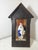 Maison De Cluny, Devotional Shrine Grand Tour Madonna of the Olives, 19th Century, Ceramic, Cow Leather & Walnut For Sale - Image 4 of 14