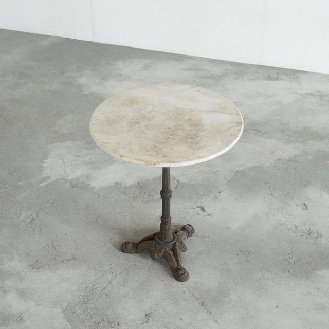 Side Table in Wrought Iron and Marble, 1930s For Sale - Image 6 of 11